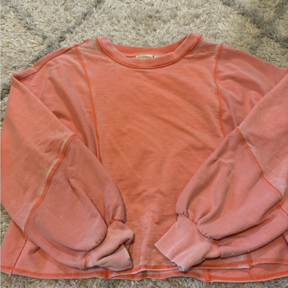 Size medium, pink patchwork long sleeve shirt.